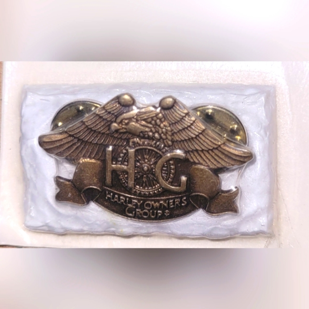 Pin tack, vintage pin, pins, label pins, Harley Davidson, Harley Owner Group pin